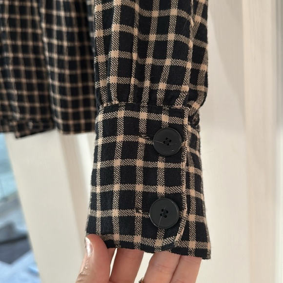 MADEWELL Button-Back Peplum Top in Mini Windowpane / SMALL / CHECK TWILL - Picture 5 of 10
